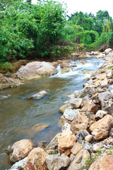 Cascade falls over old plum river