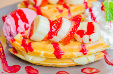 Strawberry banana pancake