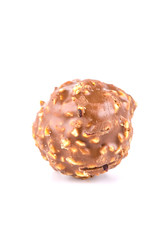 Chocolate ball isolated white background