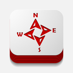 Obraz premium square button: compass