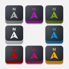 square button: compass