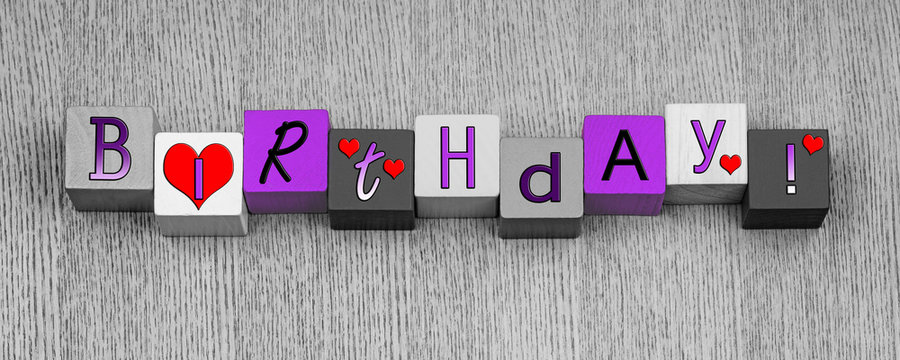 Happy Birthday sign or design for card & greetings.