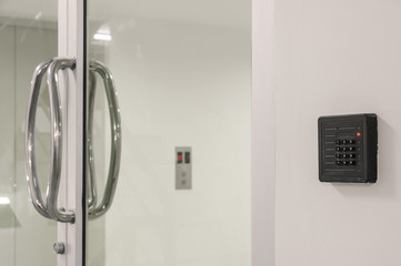 Naklejka premium Door access control keypad with keycard reader