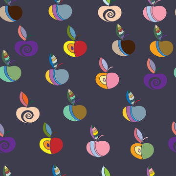seamless pattern with colorful apples
