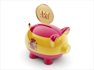 Spain Art Concept Piggy Concept