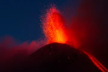 Crédence de cuisine en verre imprimé Volcan Éruption du volcan Etna
