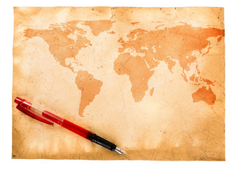 Grunge world map background