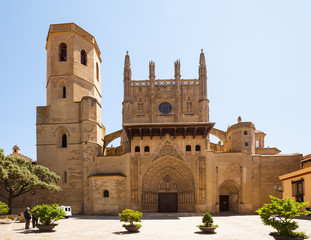 Cathedral of Transfiguration of the Lord in   Huesca - obrazy, fototapety, plakaty