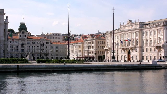 View of Piazza Unit&agrave; in Trieste, Italy, from the Sea