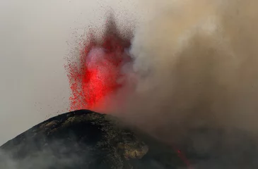 Stickers pour porte Volcan Éruption du volcan Etna