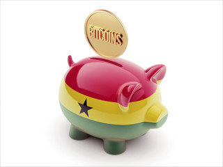 Ghana Bitcoin Concept Piggy Concept