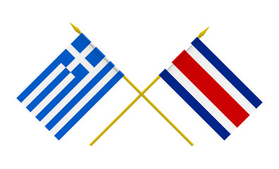 Flags, Costa Rica and Greece