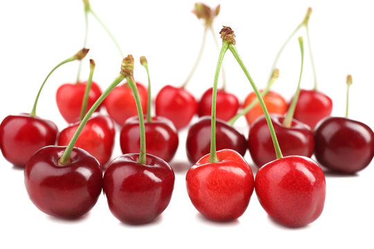 Sweet cherries, isolated on white