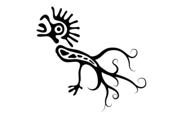 Bird cock in native style,