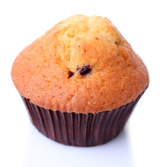 Blueberry muffin isolated on white