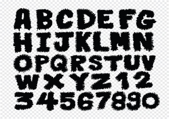 Hand drawn letters font written with a pen