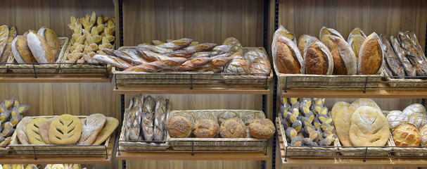 bread in a shop window