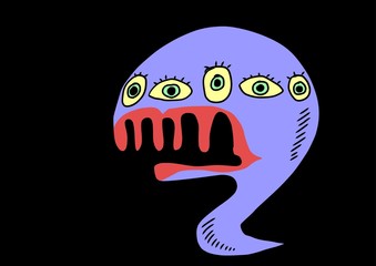 doodle funny monster