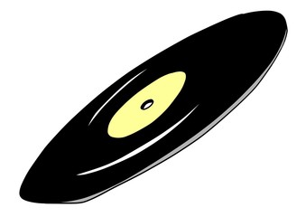 Doodle style vinyl record illustration