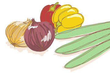 キッチン／野菜のイラストセット