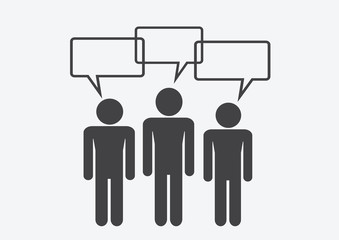 Man People Thinking Talking Conversation Icon Symbol Sign Pictog