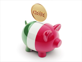 Italy Cheque Concept Piggy Concept