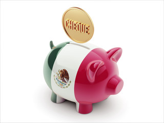 Mexico. Cheque Concept Piggy Concept