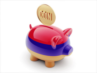 Armenia Coin Concept Piggy Concept