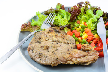 pork steak with vegetable
