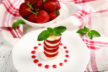 Fresh strawberry with banana