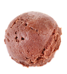 Chocolate ice cream  isolated on white