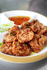 close up spicy fish fried in thailand