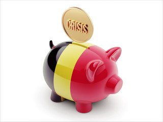 Belgium Crisis Concept. Piggy Concept