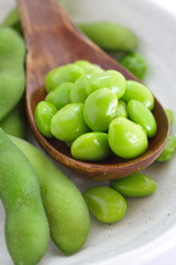 Japanese healthy appetizer edamame green soy beans