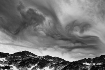 Stormy landscape in National Park Retezat, Romania, Europe