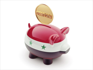 Syria Depression Concept. Piggy Concept