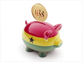 Ghana Dollar Sign Concept Piggy Concept