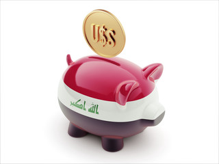 Iraq Dollar Sign Concept Piggy Concept