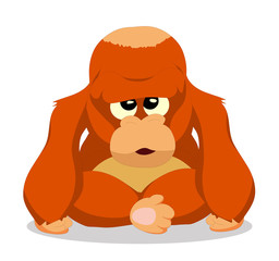 Illustration of cute orangutans