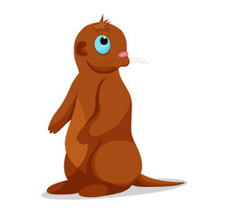 Illustration of cute otters