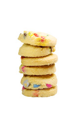 Rainbow chocolate cookies isolated with clipping path.