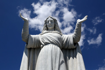 Italy. Liguria. Santa Margherita town. Saint Margarita's statue