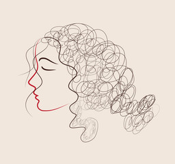 Sketch of a beautiful girl  for Happy Women's Day