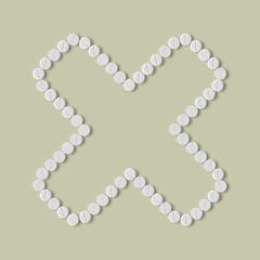 pills concept: cross, no