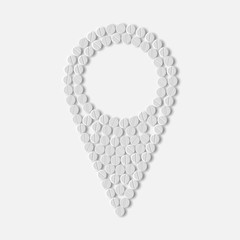 pills concept: map, pointer, navigator, gps