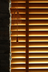 Window blind with natural light from outside