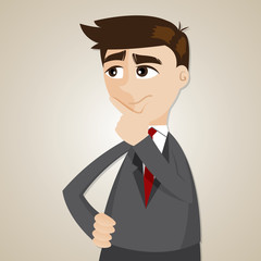 cartoon businessman thinking