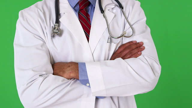 Close up of male doctor with stethoscope