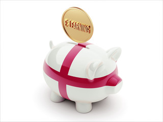 England E-Learning Concept Piggy Concept