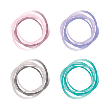 Set - Kreise und Kringel in Pastellfarben, Logo f&uuml;r Mode und Leichtigkeit